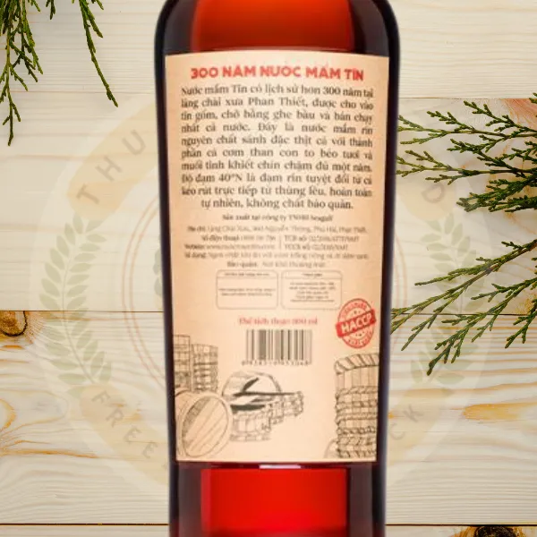 Cặp 2 Chai Nước Mắm Tĩn Nhãn Đỏ 40 Độ Đạm 500ml