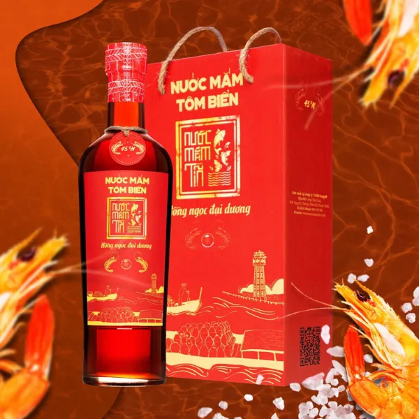 01 Chai Nước Mắm  TĩnTôm Biển Hồng Ngọc Đại Dương 45 Độ Đạm 500ml