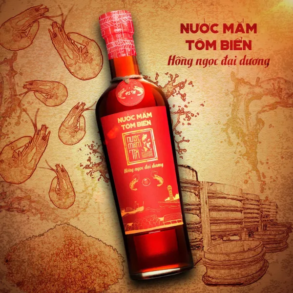 01 Chai Nước Mắm  TĩnTôm Biển Hồng Ngọc Đại Dương 45 Độ Đạm 500ml