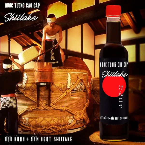 Nước Tương Cao Cấp Shiitake Chai Nhựa 525ml Làng Chài Xưa