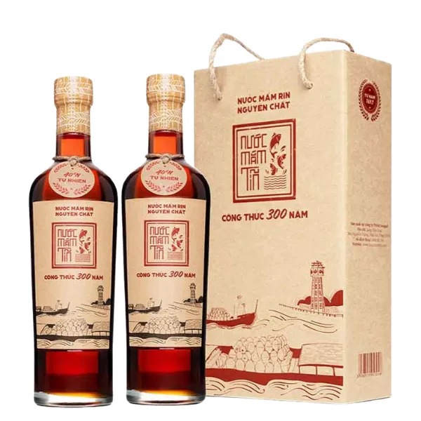 Cặp 2 Chai Nước Mắm Tĩn Nhãn Đỏ 40 Độ Đạm 500ml