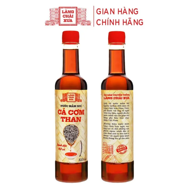 Thùng 6 Chai Nước Mắm Nhỉ Cá Cơm Than 525ml Làng Chài Xưa