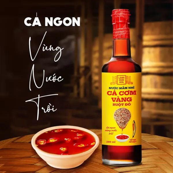Thùng 6 Chai Nước Mắm Nhỉ Cá Cơm  Vàng Ruột Đỏ 500ml Làng Chài Xưa Cá Cơm Vàng Ngon Vùng Nước Trồi