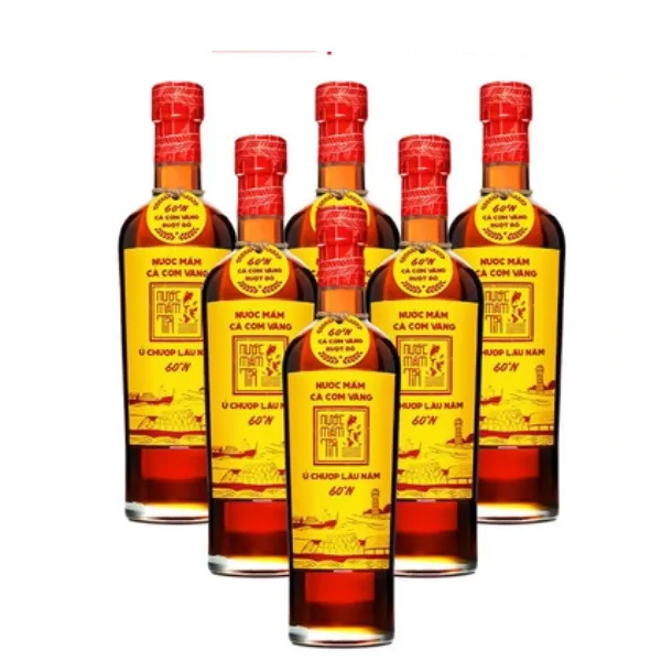 Thùng 6 Chai Nước Mắm Tĩn  Cá Cơm Vàng Ruột Đỏ 60 Độ Đạm 500ml