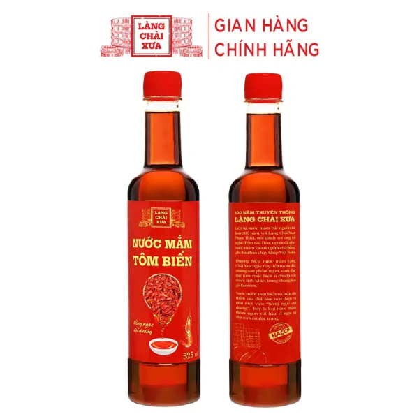 Thùng 6 Chai Nước Mắm Tôm Biển Hồng Ngọc Đại Dương 525ml Làng Chài Xưa