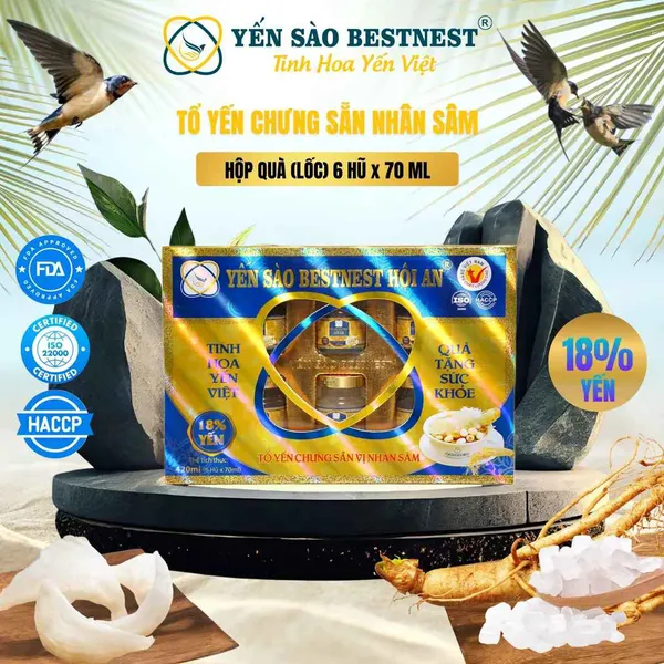 Yến Sào Chưng Sẵn Mix Hạt Chia 30% Lốc 6 Hủ