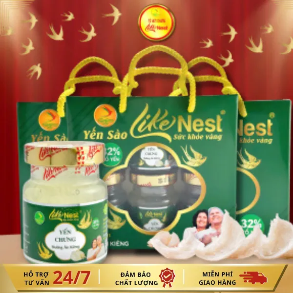 Tổ Yến Chưng Sẵn Đường Ăn Kiêng 32%  Lốc 6 Hủ