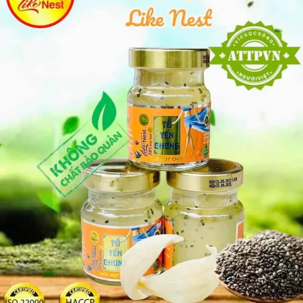 Yến Sào Chưng Sẵn Mix Hạt Chia 30% Lốc 6 Hủ