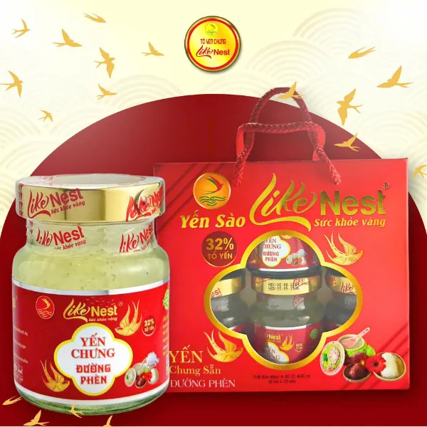 Tổ Yến Chưng Sẵn Vị Đường Phèn 32% Lốc 6 Hủ
