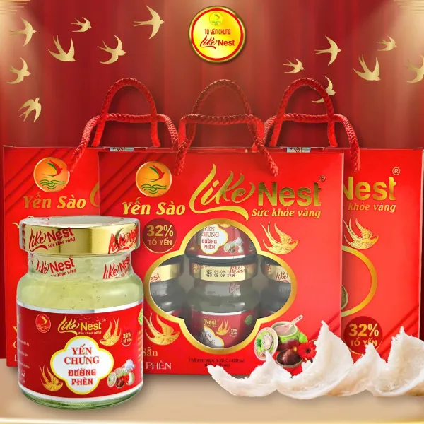 Tổ Yến Chưng Sẵn Vị Đường Phèn 32% Lốc 6 Hủ