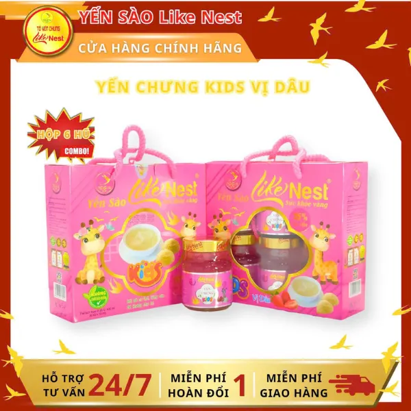 Yến Sào Trẻ Em Vị Dâu Tây Lốc 6 Hủ 35%