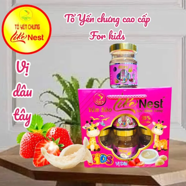 Yến Sào Trẻ Em Vị Dâu Tây Lốc 6 Hủ 35%