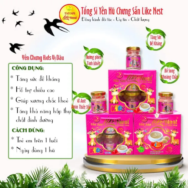 Yến Sào Trẻ Em Vị Dâu Tây Lốc 6 Hủ 35%