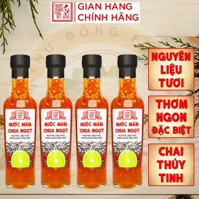 Combo 4 Chai Nước Mắm Chua Ngọt Cao Cấp 300g Làng Chài Xưa