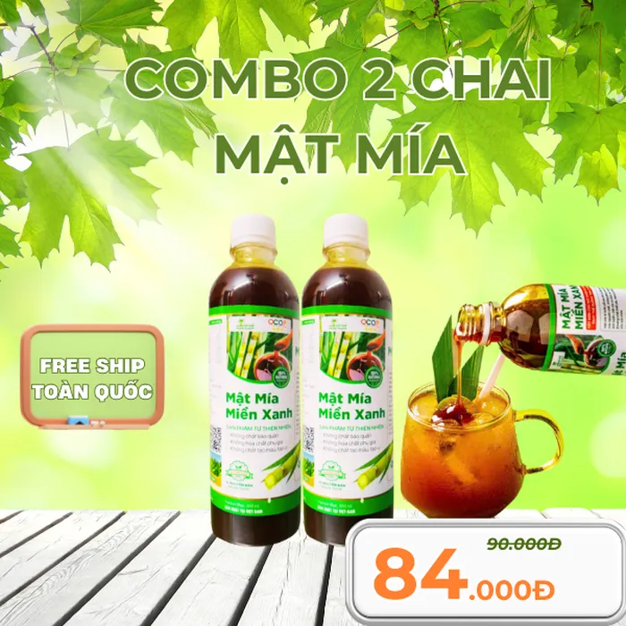 Combo 2 Chai Mật Mía Hữu Cơ