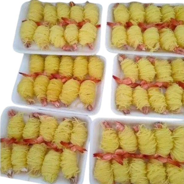 Tôm cuộn khoai tây khay 10 con Tôm cuộn khoai tây khay 10 con