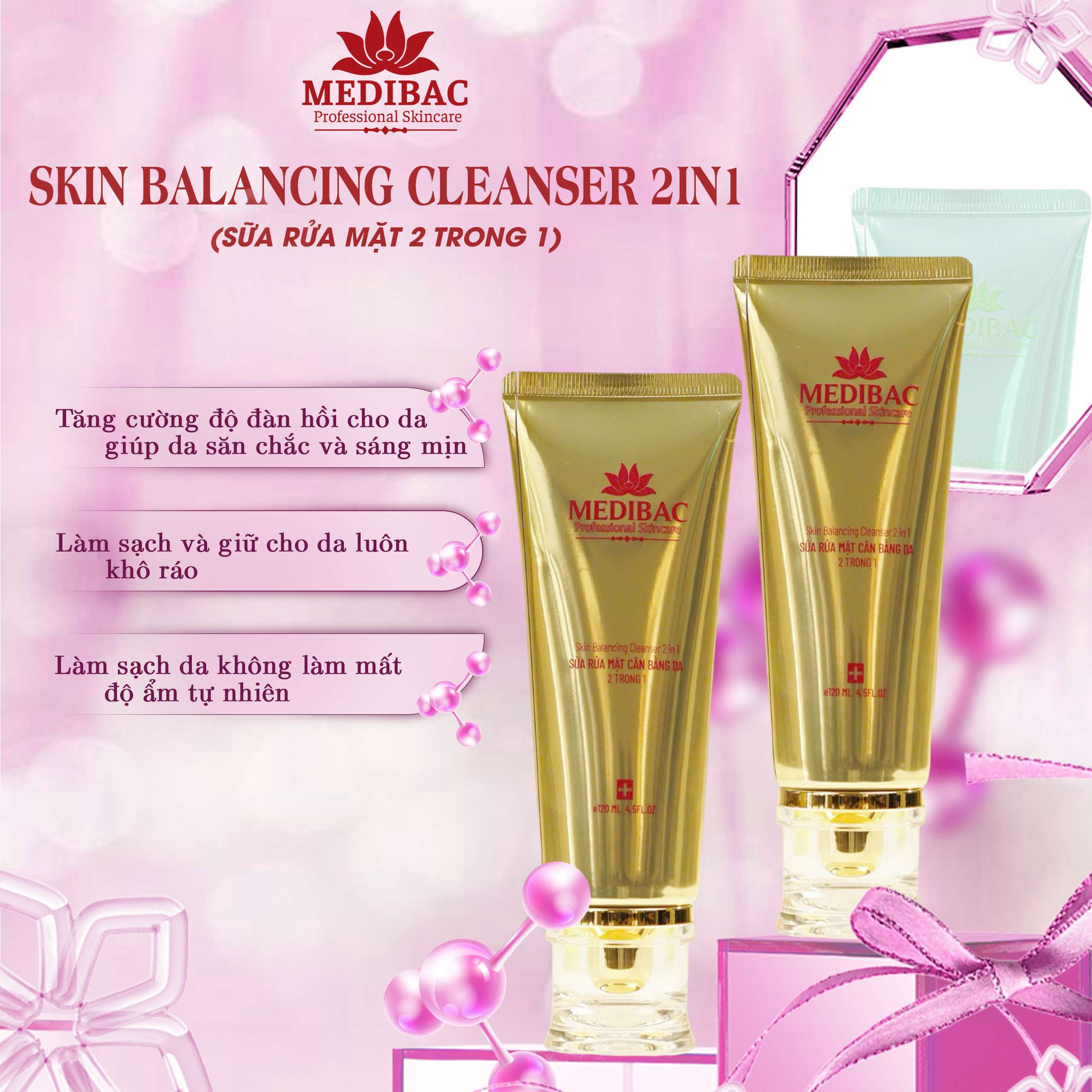 Sữa Rửa Mặt 2 Trong 1 MediBac Sữa Rửa Mặt 2 Trong 1 MediBac