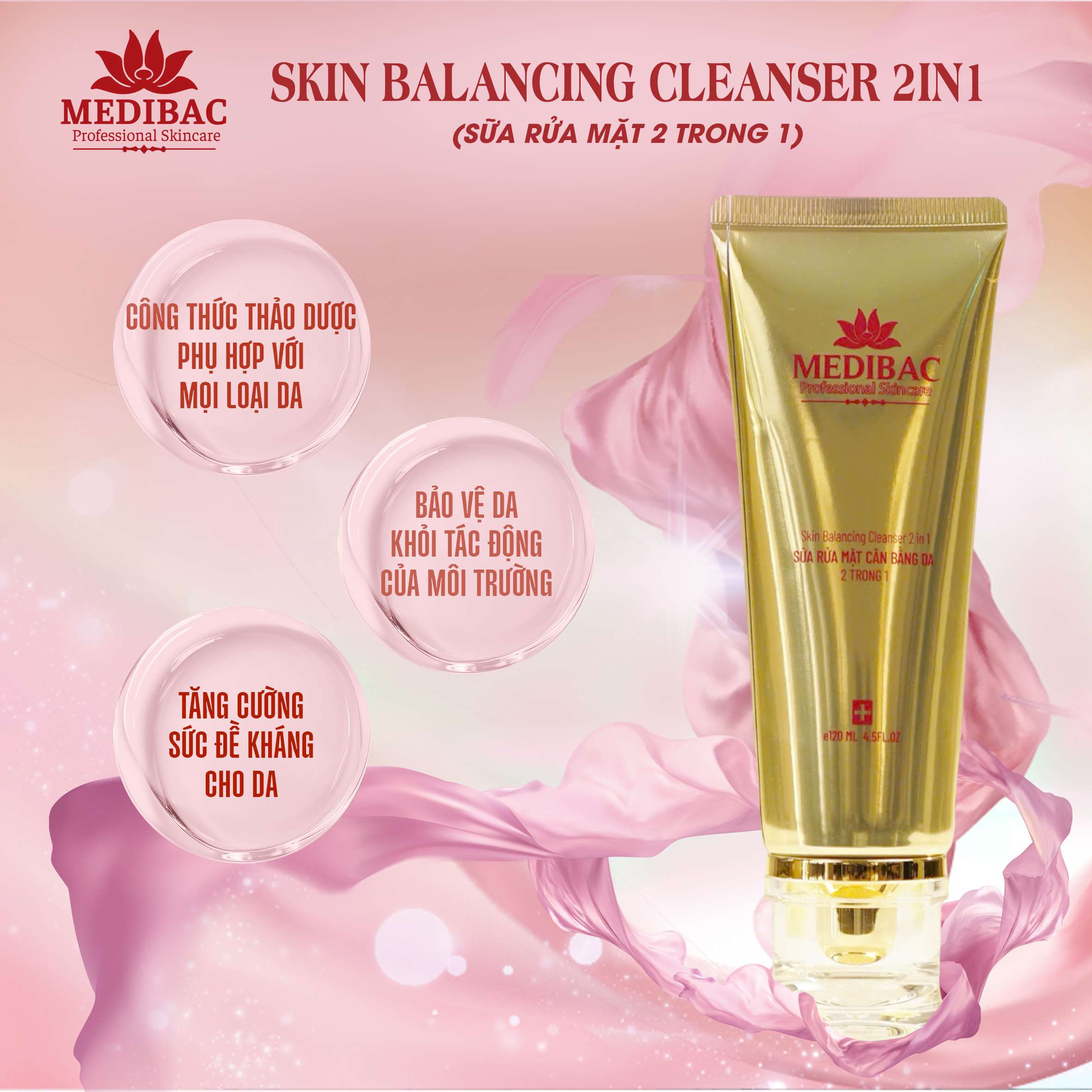 Sữa Rửa Mặt 2 Trong 1 MediBac Sữa Rửa Mặt 2 Trong 1 MediBac