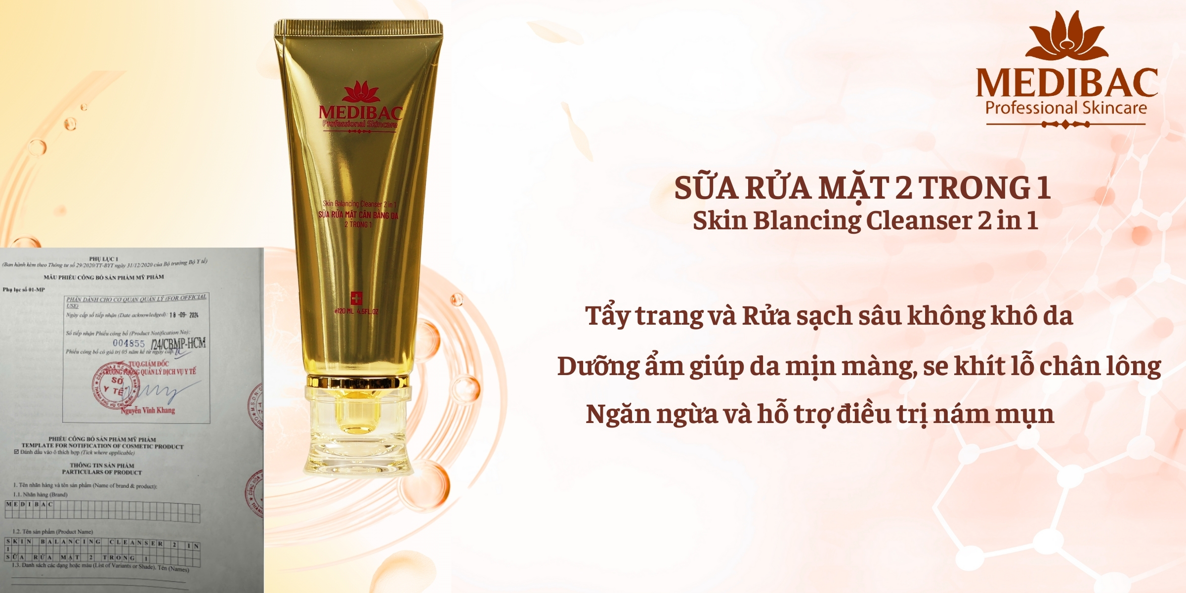 Sữa Rửa Mặt 2 Trong 1 MediBac Sữa Rửa Mặt 2 Trong 1 MediBac