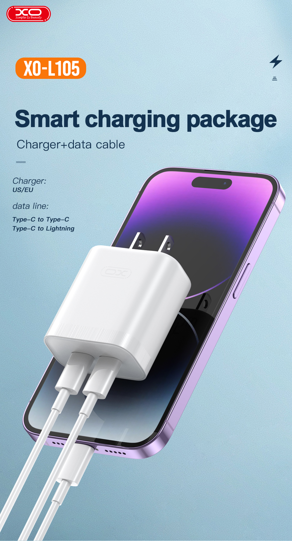 Đầu Sạc Chính Hãng XO L105 Đầu Sạc Chính Hãng XO L105