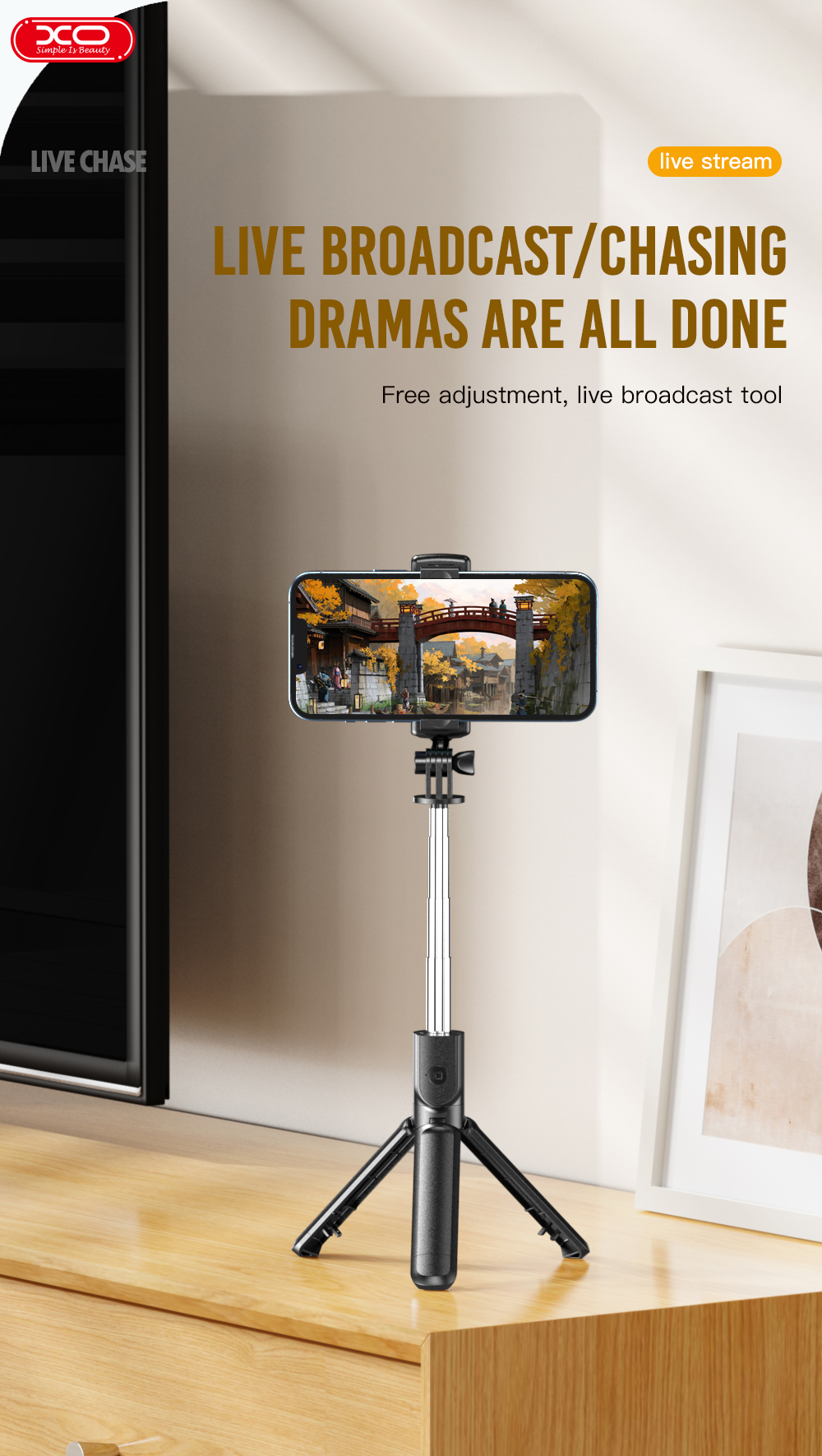 Gậy Chụp Ảnh Bluetooth XO SS09 Gậy Chụp Ảnh Bluetooth XO SS09