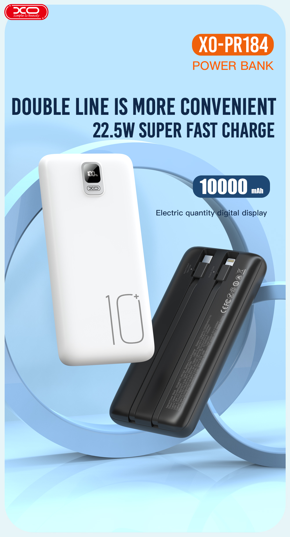 Sạc Dự Phòng XO PR184 10.000mAh Sạc Dự Phòng XO PR184 10.000mAh