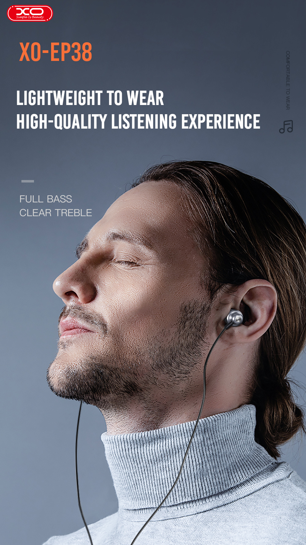 Tai nghe liền dây XO EP38 Jack 3.5mm, Có Mic, Chống Ồn Tai nghe liền dây XO EP38 Jack 3.5mm, Có Mic, Chống Ồn