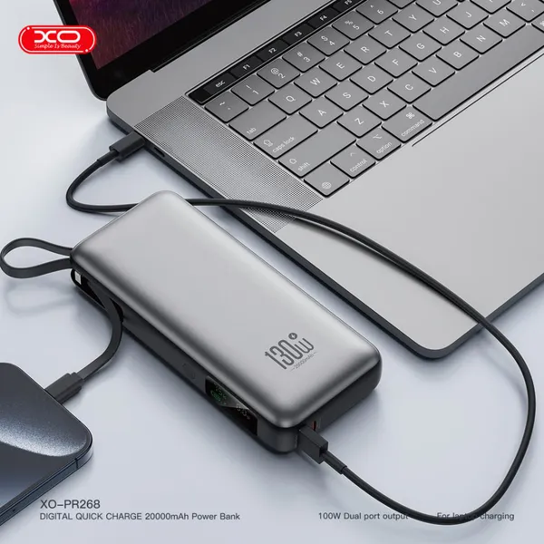 Sạc dự phòng XO PR268 - Công suất 130W, sạc nhanh mọi thiết bị, giá tốt