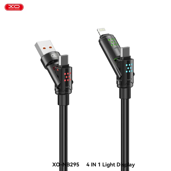 Cáp sạc 4 trong 1 XO NB295 Thiết kế thông minh Chống đứt gãy sạc siêu tốc