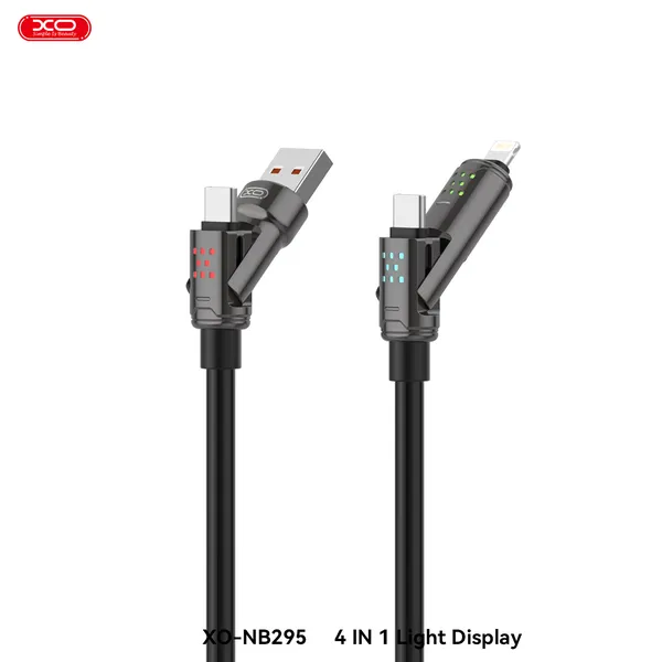 Cáp sạc 4 trong 1 XO NB295 Thiết kế thông minh Chống đứt gãy sạc siêu tốc
