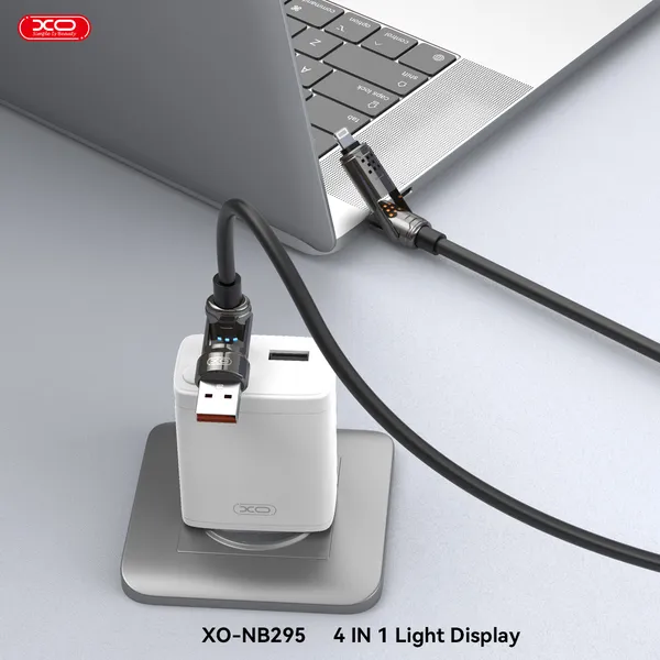 Cáp sạc 4 trong 1 XO NB295 Thiết kế thông minh Chống đứt gãy sạc siêu tốc