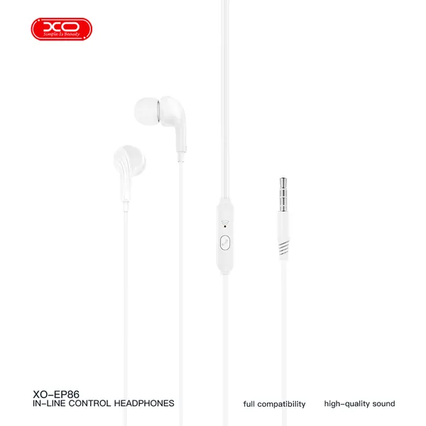 Tai nghe jack 3.5 XO EP86 chính hãng dây TPE chống rối cao cấp