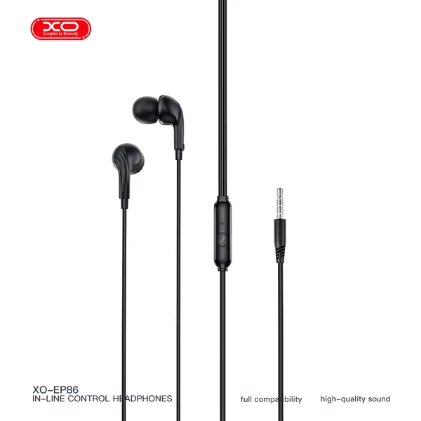 Tai nghe jack 3.5 XO EP86 chính hãng dây TPE chống rối cao cấp