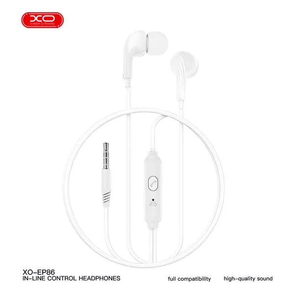 Tai nghe jack 3.5 XO EP86 chính hãng dây TPE chống rối cao cấp