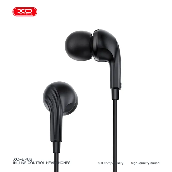 Tai nghe jack 3.5 XO EP86 chính hãng dây TPE chống rối cao cấp