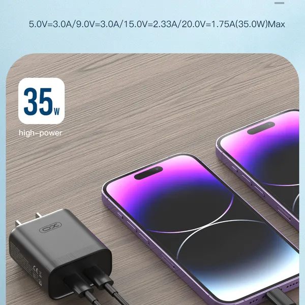 Đầu Sạc Chính Hãng XO L105 Công Suất 35W, Sạc Siêu Nhanh, Tương Thích Mọi Dòng Máy