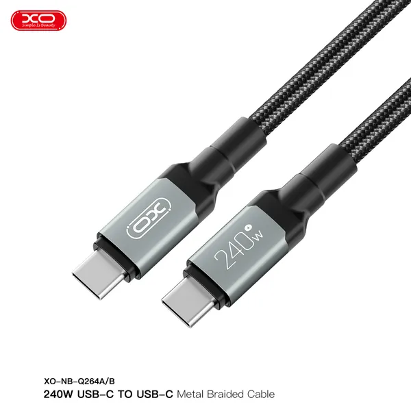 Dây Sạc Điện Thoại XO Q264 Công Suất 240W, Chất Liệu Cao Cấp, Truyền Dữ Liệu Ổn Định