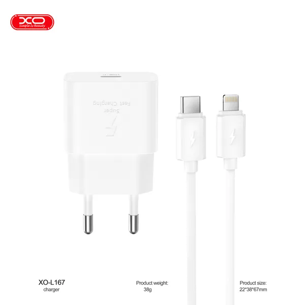 Bộ sạc nhanh 25W Type C XO L167 chính hãng nhỏ gọn tương thích đa năng