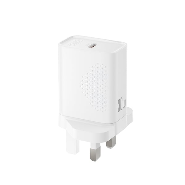 Đầu sạc XO L162 30W 1 cổng Type C màu trắng sang trọng hỗ trợ sạc nhanh mọi thiết bị