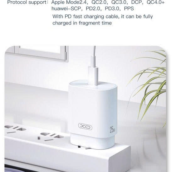 Củ sạc nhanh 25W XO L91 chuẩn PD và PPS sạc siêu tốc cho iPhone và Samsung
