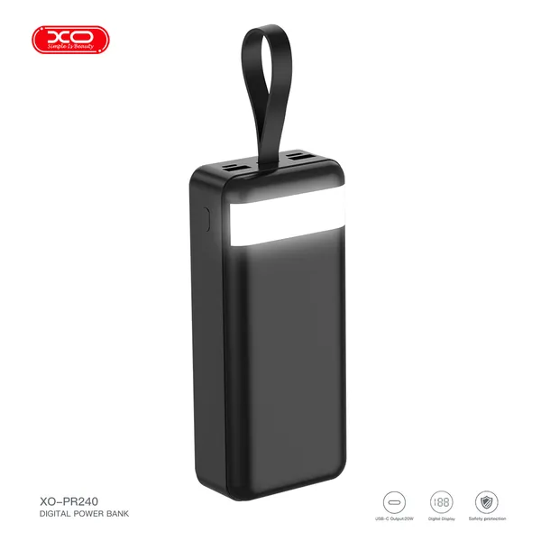 Sạc dự phòng XO PR240 - 30.000mAh, sạc nhanh PD 22.5W, màn hình LED