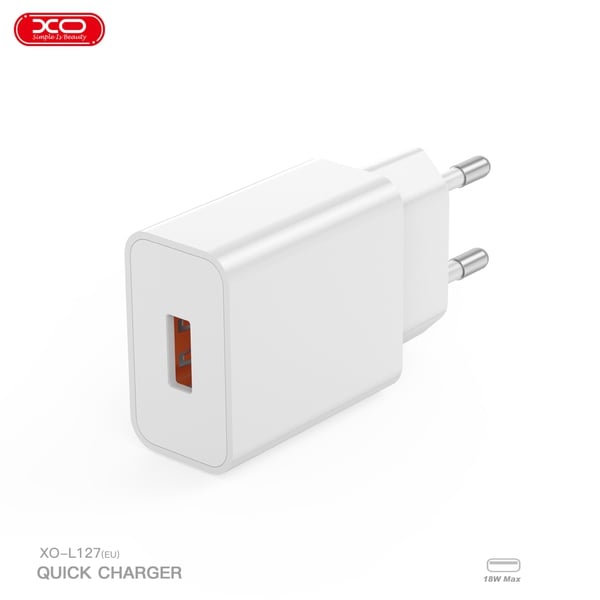 Bộ sạc nhanh XO L127 18W thiết kế nhỏ gọn chuẩn sạc QC 3.0 nhập khẩu chính hãng