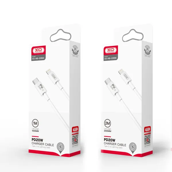 Dây sạc nhanh XO 2m NB Q189B 20W - Giải pháp cáp sạc PD tiện lợi, siêu bền.
