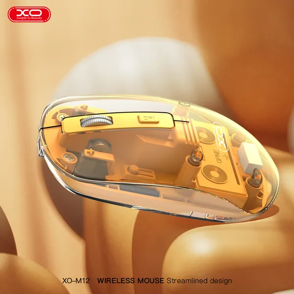 Chuột Wireless XO M12 - Thiết kế trong suốt, DPI cao, sạc pin tiện lợi.