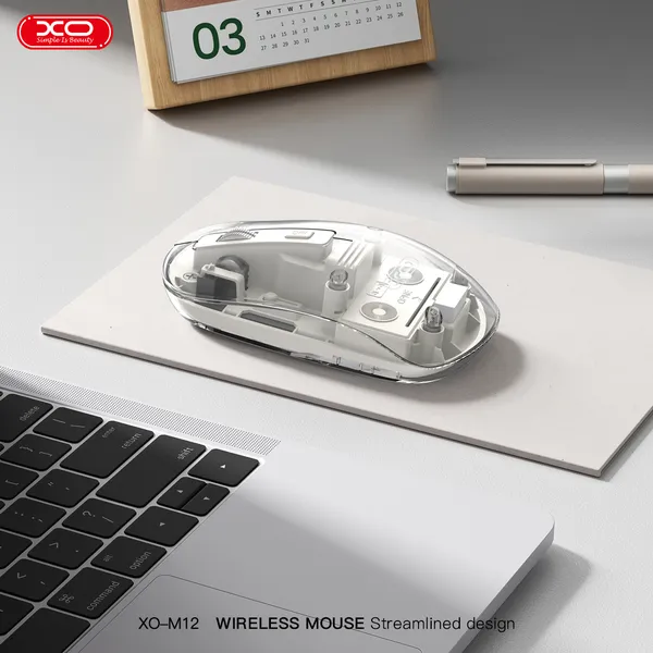 Chuột Wireless XO M12 - Thiết kế trong suốt, DPI cao, sạc pin tiện lợi.