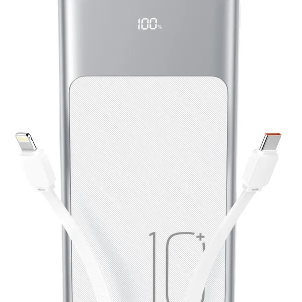 Sạc dự phòng XO PR248 - 10.000mAh, sạc nhanh đa năng, kèm 2 dây