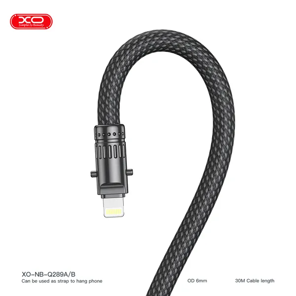 Dây sạc nhanh XO NB Q289 27W - Cáp sạc chất lượng cao, dây sạc bền bỉ, lý tưởng cho sạc dự phòng.