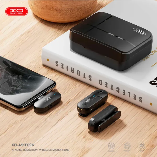 Combo 2 MIC Thu Âm Không Dây XO MKF09A – Giải Pháp Hoàn Hảo Cho Thu Âm Chuyên Nghiệp, Microphone Cài Áo