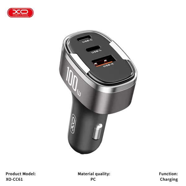 Đầu sạc ô tô XO CC61 100W - Sạc siêu tốc cho mọi thiết bị trên xe.