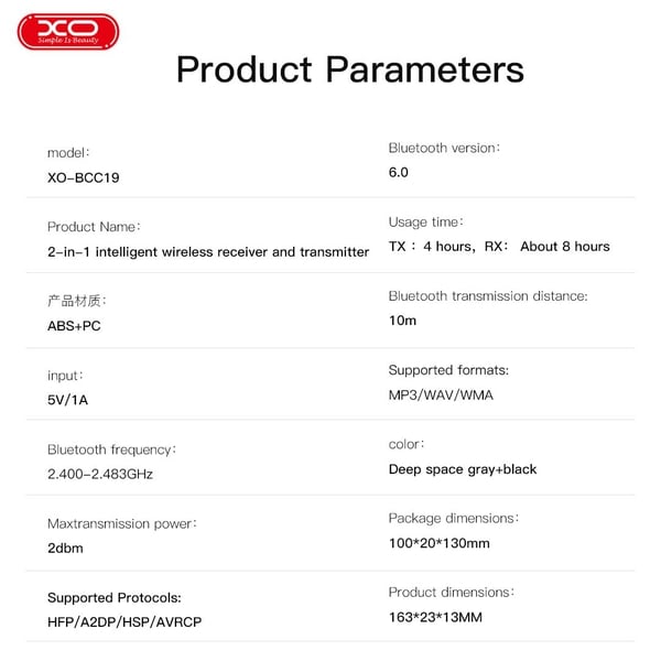 Bộ thu phát Bluetooth XO BCC19 phiên bản 6.0 – Kết nối không dây siêu tốc cho ô tô và loa